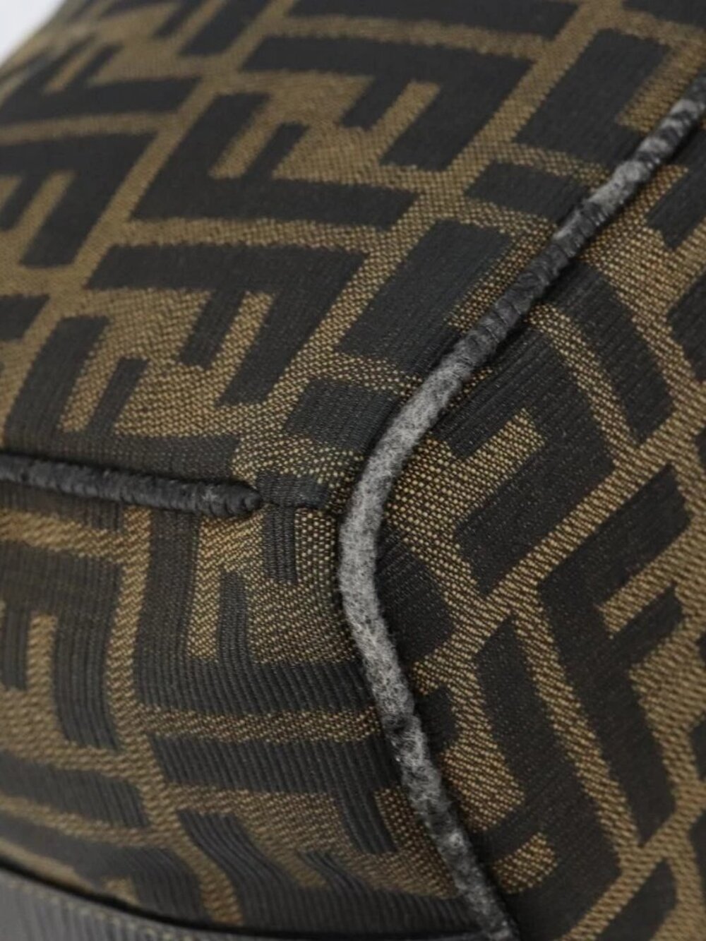 FENDI Zucca Canvas Vanity Bag Black Brown Auth 158112 - Picture 5 of 16